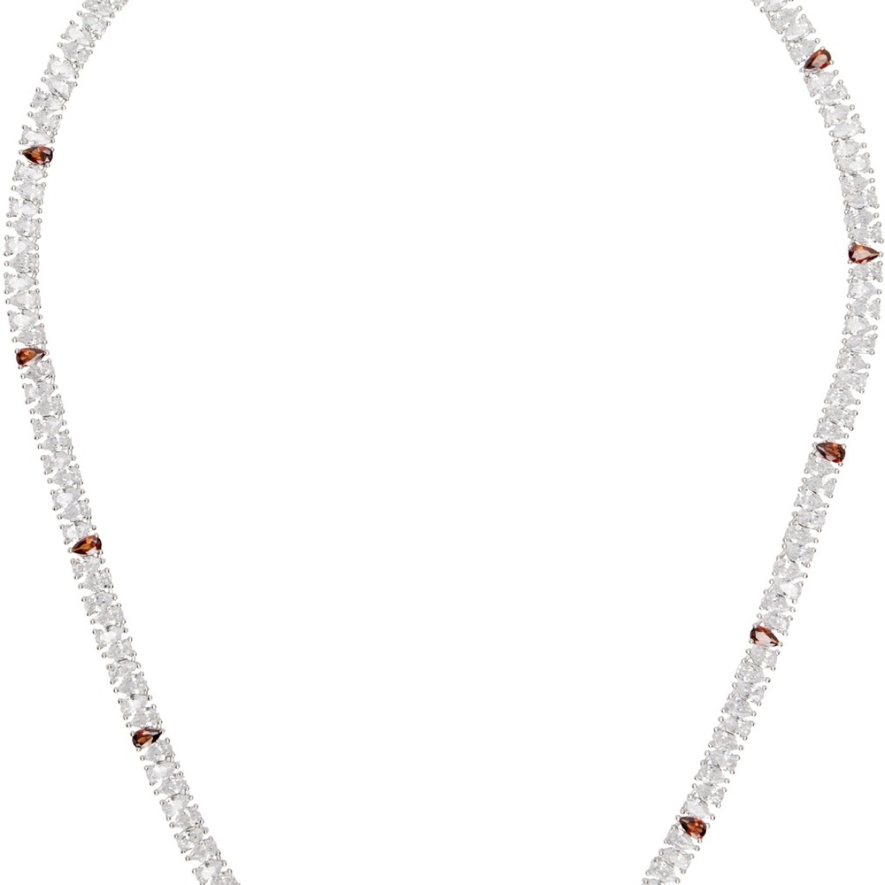 Elegant Silver Necklace with Ruby Highlights